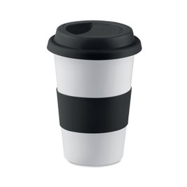 GiftRetail MO7683 - TRIBECA Elegant Ceramic Mug with Silicone Lid-400ml