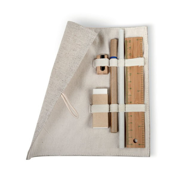 ECOSET Set d'écriture,pochette coton - GiftRetail MO7755