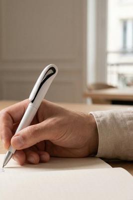 WHITESWAN ABS Stijlvolle ABS Twist Balpen met Blauwe Inkt - GiftRetail MO7793