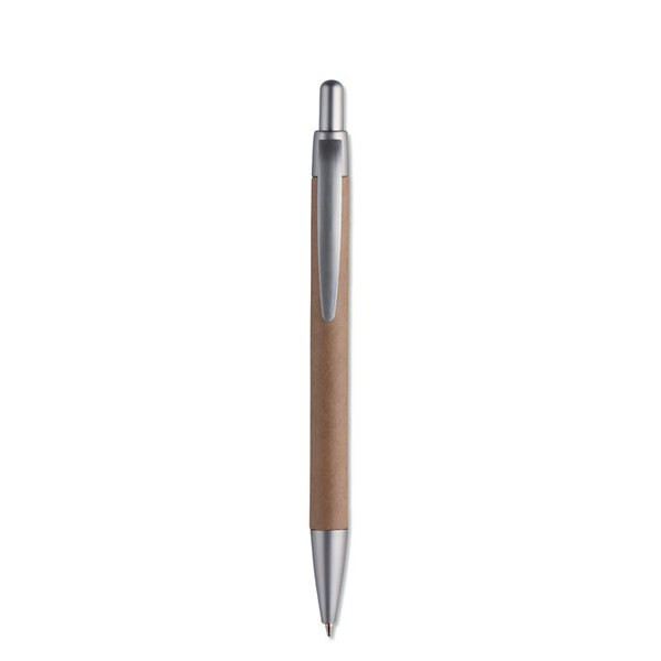 PUSHTON Eco-Friendly Push Type Ball Pen with Carton Barrel - GiftRetail MO8105