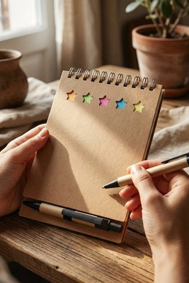 MULTIBOOK Eco-Friendly Notepad Set with Pen and Sticky Notes - GiftRetail MO8107