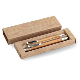 GiftRetail MO8111 - BAMBOOSET Eco-Friendly Bamboo Pen and Pencil Gift Set