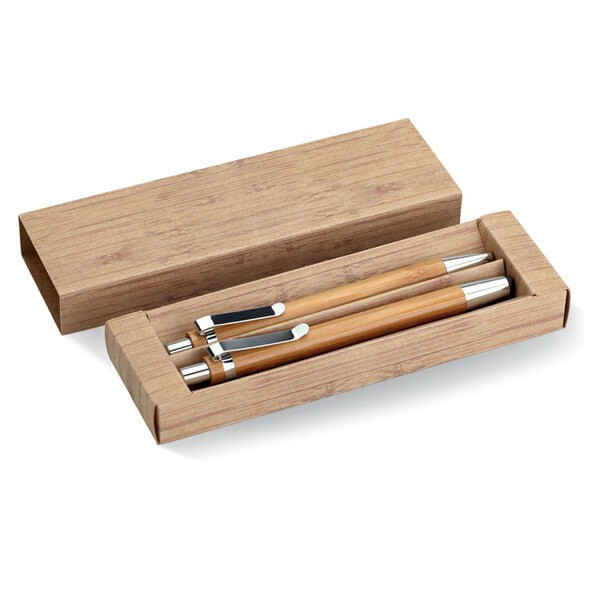 BAMBOOSET Pensæt i bambus - GiftRetail MO8111