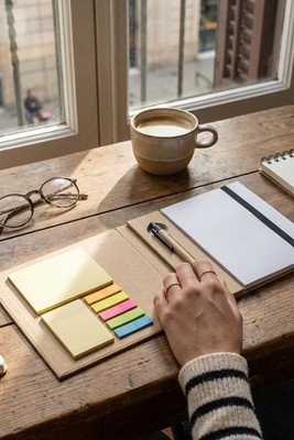 QUINCY Notebook with memo set and pen - GiftRetail MO8183