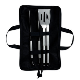 GiftRetail MO8290 - SHAKES Premium 3-Piece Stainless BBQ Tool Set with Pouch