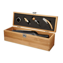 GiftRetail MO8293 - TARDOR Elegant Bamboo Wine Set with Accessories Gift Box