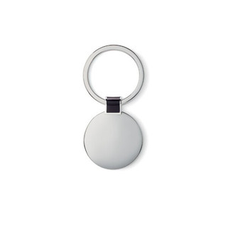 ROUNDY Elegant Shiny Nickel Round Metal Key Ring - GiftRetail MO8462