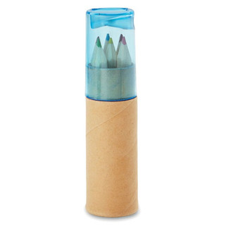 PETIT LAMBUT Colorful 6-Piece Pencil Set with Sharpener Lid - GiftRetail MO8580