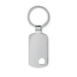 GiftRetail MO8693 - HOUSE KEY Elegant Metal Key Ring with House Charm