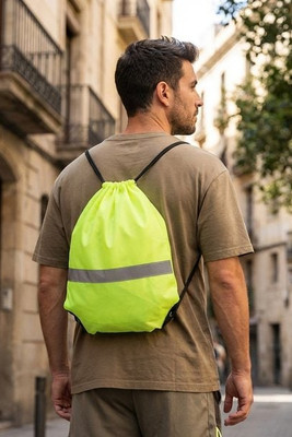 STRIPE Sac à cordons avec bandes réfl - GiftRetail MO8868