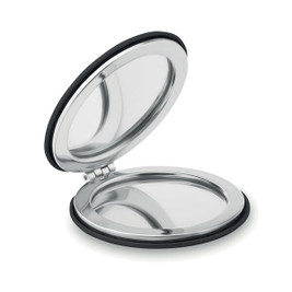 GiftRetail MO9008 - GLOW ROUND Compact Double-Sided Round Mirror with PU Cover