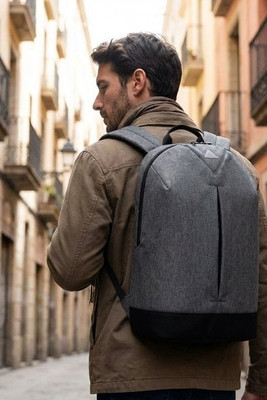 MILANO 600D Two-Tone Secure Laptop Backpack - GiftRetail MO9328