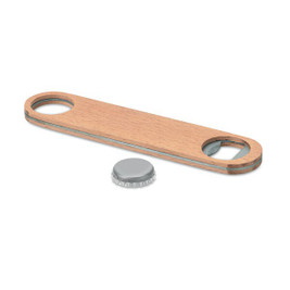 GiftRetail MO9360 - CANOPY Premium Wooden Handle Stainless Steel Bottle Opener