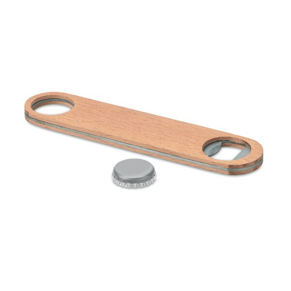 CANOPY Premium Wooden Handle Stainless Steel Bottle Opener - GiftRetail MO9360