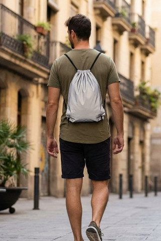 SHOOP REFLECTIVE High-Visibility Reflective Polyester Drawstring Bag - GiftRetail MO9403