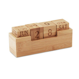 GiftRetail MO9404 - KARENDA Eco-Friendly Perpetual Bamboo Desk Calendar