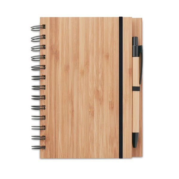 BAMBLOC Bamboo notebook with pen lined - GiftRetail MO9435