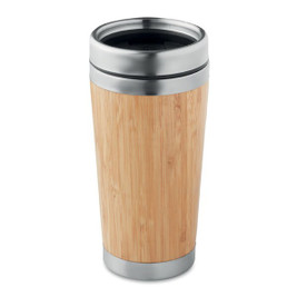 GiftRetail MO9444 - RODEODRIVE Eco-Friendly Bamboo Stainless Steel Flask 400ml