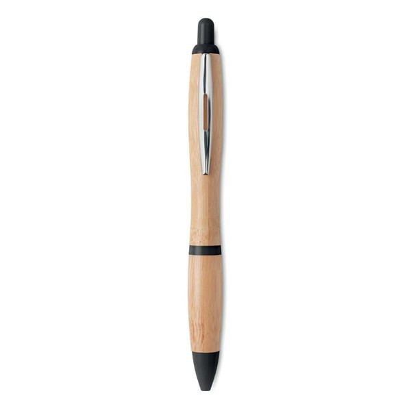 RIO BAMBOO Eco-Friendly Bamboo and ABS Push Button Ball Pen - GiftRetail MO9485