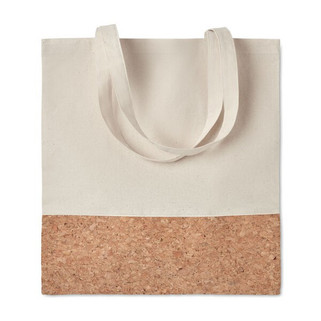 ILLA TOTE Eco-Friendly Cotton Tote with Cork Detail - GiftRetail MO9517