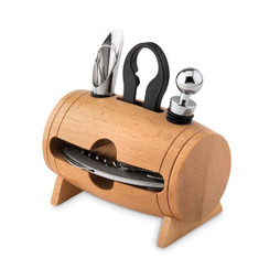 GiftRetail MO9523 - BOTA Mini botte in legno con 4 accessori per vino di BOTA