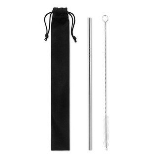 COLD STRAW SS Eco-Friendly Stainless Steel Straw Set with Brush - GiftRetail MO9602