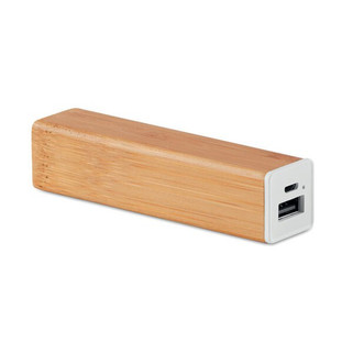 POWERBAM Eco-Friendly Bamboo Power Bank 2200 mAh with USB - GiftRetail MO9673