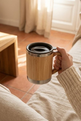 MOKKA Eco-Friendly Bamboo Stainless Steel Tumbler 300ml - GiftRetail MO9689