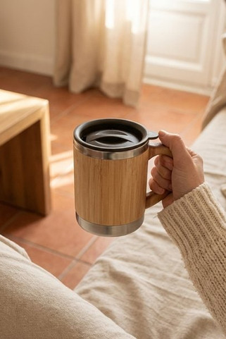 MOKKA Eco-Friendly Bamboo Stainless Steel Tumbler 300ml - GiftRetail MO9689