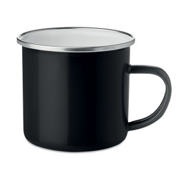 GiftRetail MO9756 - PLATEADO Vintage Enamel-Coated Metal Mug, 350ml Capacity