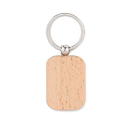 GiftRetail MO9774 - POTY WOOD Elegant Rectangular Wooden Key Ring Accessory