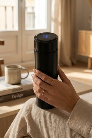 POLE Bottle with touch thermometer - GiftRetail MO9796