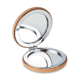 GiftRetail MO9799 - GUAPA CORK Eco-Friendly Double Sided Cork Pocket Mirror