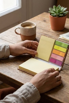 VISIONCORK Eco-Friendly Cork Sticky Note Memo Pad Set - GiftRetail MO9855