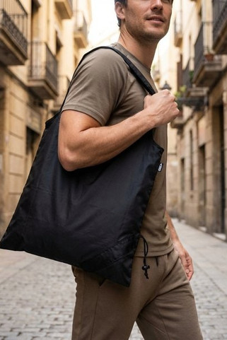 FOLDPET Eco-Friendly Foldable RPET Shopping Bag with Pouch - GiftRetail MO9861