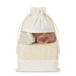 GiftRetail MO9872 - CUIDA SET Luxury Bath Essentials Set in Cotton Pouch