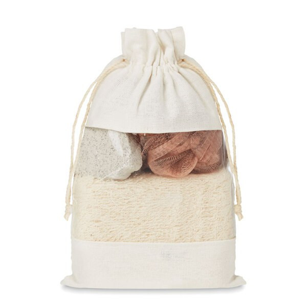 CUIDA SET Luxury Bath Essentials Set in Cotton Pouch - GiftRetail MO9872