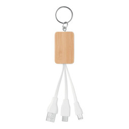 GiftRetail MO9888 - CLAUER Câble Bambou 3 en 1