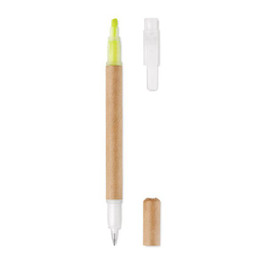 GiftRetail MO9895 - DUO PAPER Eco-Friendly Dual Function Pen and Highlighter