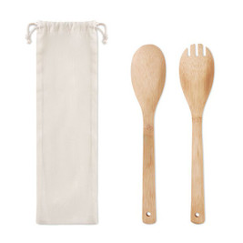 GiftRetail MO9903 - MAYEN SET Eco-Friendly Bamboo Salad Utensil Set