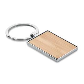 GiftRetail MO9961 - BENDIGO Eco-Friendly Bamboo and Zinc Alloy Key Ring