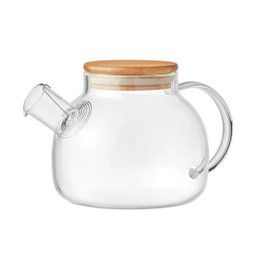 GiftRetail MO9963 - MUNNAR Elegant Borosilicate Glass Teapot with Bamboo Lid