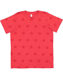 Code V 2229 - Youth Vintage Star Patterned Cotton Blend Tee