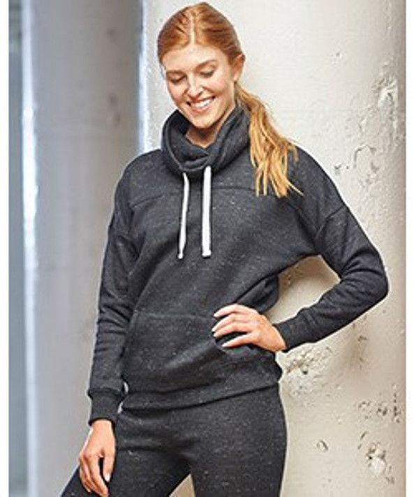 J. America JA8673 - Ladies Melange Fleece Cowl Neck Sweatshirt