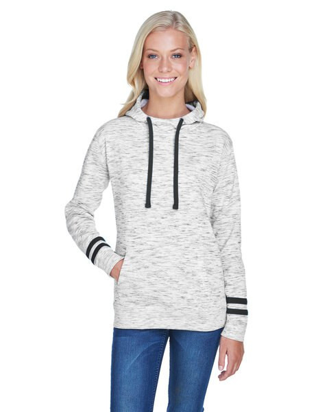J. America JA8674 - Ladies Melange Scuba Neck Sweatshirt