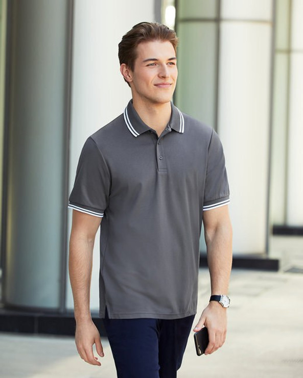 Devon & Jones DG20C - Men's CrownLux Performance Plaited Tipped Polo