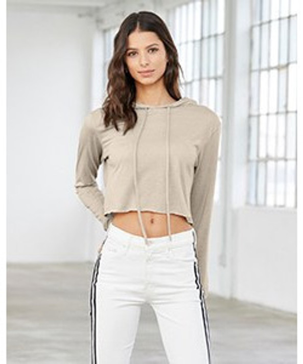 Bella+Canvas 8512 - Ladies Cropped Long Sleeve Hoodie T-Shirt