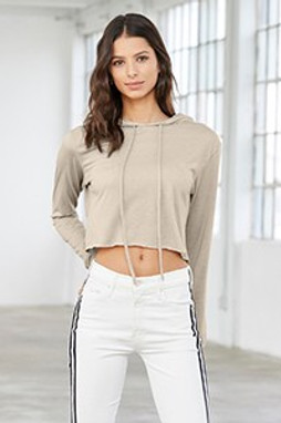Bella+Canvas 8512 - Ladies Cropped Long Sleeve Hoodie T-Shirt