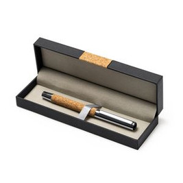 SUVER Promotional roller pen in natural cork and steel - EgotierPro BL7992