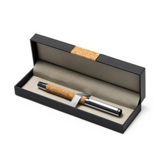 SUVER Promotional roller pen in natural cork and steel - EgotierPro BL7992